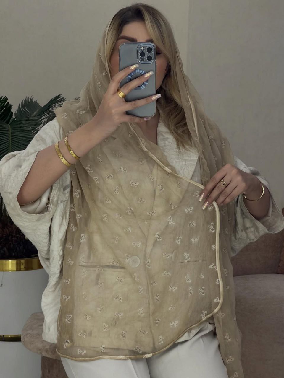 شال حریر شیفون وارداتی